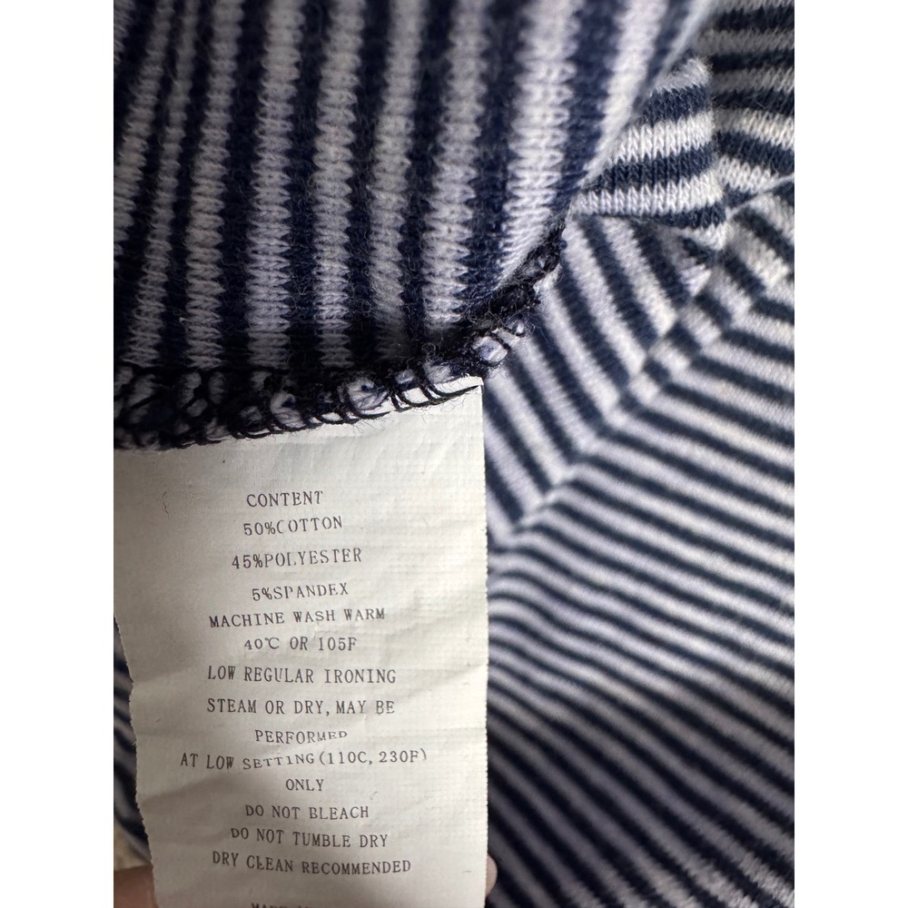 Top Ligne Womens XS Striped Knit Tunic Tops Lot of 2 3/4 Sleeve Black Blue - Picture 7 of 9